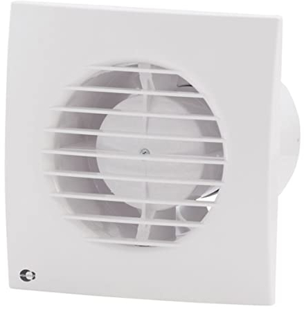 EQUATION - Ventilador de baño Slim - Ventilador de pared - Sensor de humedad/temporizador - Con válvula antirretorno - 150 x 150 mm - Ø 100 mm - 7 m² - 72 m3/h - 8 W