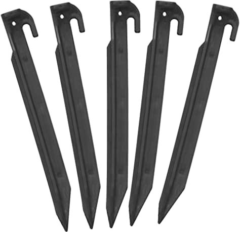 Zelt-Heringe aus Kunststoff 30 cm. 5 Stück Heringe Erdnägel Zeltnägel Zeltpflöcke schwarz
