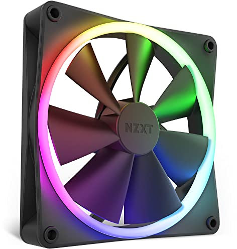 NZXT F140 RGB Fan - RF-R14SF-B1 - Advanced RGB Lighting - Whisper Quiet Cooling - Single (Controller Required & NOT Included) - 140mm - Black