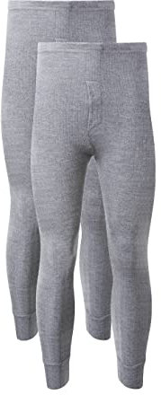 Heatwave® lange Thermounterhose für Herren, als Basisschicht, warme Thermounterwäsche, 2er-Packung, grau, XXL