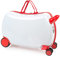 ITACA - Kinderkoffer Mädchen & Jungen: Zum Draufsitzen, Kindergepäck, Kindertrolley - Reisebegleiter, Weiß-Rot