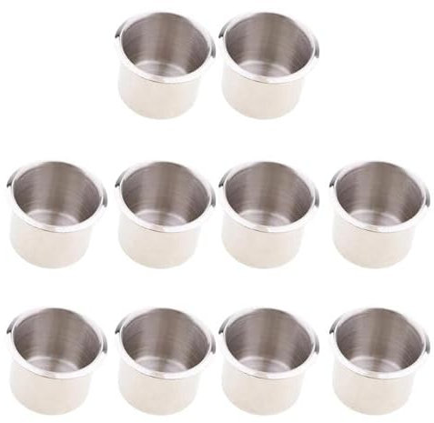 Portabicchieri da 10 pezzi Portabicchieri per auto Portabicchieri da incasso universali Portabicchieri in acciaio inossidabile con staffa (Color : 10pcs)