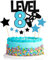 Elicola Tortenaufsätze zum 8. Geburtstag, Level Up 8, Kuchendekorationen, Happy 8th Birthday für Jungen, Geburtstagsspiel, Partyzubehör