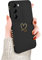 Newseego Handyhülle Kompatibel mit Samsung Galaxy S23 5G Hülle für Frauen Mädchen, Gold Herz Muster Weich Flüssigsilikon S23 Hülle Niedlich Herz Rand Kamera Schutzhülle für Samsung Galaxy S23-Schwarz