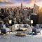 GIVLWF Papier Peint Panoramique de Paysage De La Ville De New York, Paysage De Gratte-ciel Urbains Poster Murale Intissé - pour Chambre Salon Décoration Murale - 300 x 210 cm