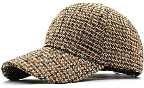 RYDLE Basecap Herren Braune Hahnentritt-Baseballkappen Für Männer, Sommer, Karierte Damen-Kappe, Knochen-Trucker-Mütze, Casquette Homme