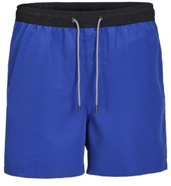JACK & JONES Herren JPSTFIJI JJSWIM Black Tape LY SN Badeshorts 12253129,Bluing,M