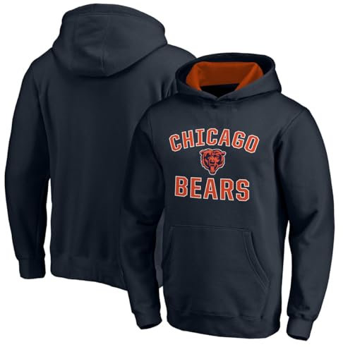 Outerstuff NFL Kids Youth 4-20 Officially Licensed City Wide Team Logo Pullover Hoodie Sweatshirt, Chicago Bears - Navy, 18-20
