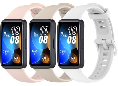 BexidoIera Ersatzarmband Kompatibel mit Huawei Band 8 Armband, [3 Stück] Silikon Sport Ersatzband Wechselarmband Ersatz Uhrenarmband für Huawei Band 8