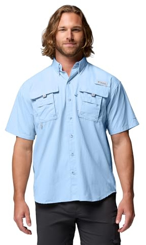 Columbia Men's Big and Powerful Bahama Ii UPF 30 Short Sleeve Fishing Jersey, Sail, XXL