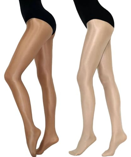 HTRUIYATY Medias Mujer Brillante de Seda con Costura Resistentes Pantimedias Medias para Danza