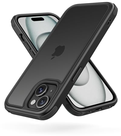 MobNano Ultra Hybrid Durchsichtig Hülle für iPhone 15 Hülle Stoßfest Bumper Transparent Handyhülle Shockproof Fallschutz Silicone iPhone 15 Case - Schwarz