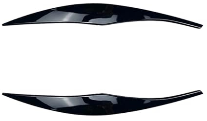 KMLONG Glänzende schwarze Scheinwerfer, Augenbrauen, Augenlider, passend for BMW 3er E90 E91 320I 330I 05–12, Abdeckung Wimpern, Kopflicht-Aufkleber Autoscheinwerfer-Stirn