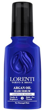LORENTI TOKYO & SEOUL Haar Serum Argan 125ml zur Anti-Frizz Behandlung von trockenem, sprödem & strapaziertem Haar I Haarpflege Seren | Haarkur I Hair Oil Treatment | Glanz & Geschmeidigkeit