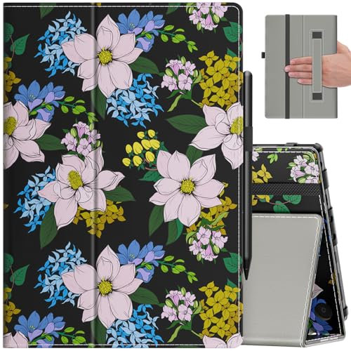 VORI Custodia per tablet Amazon Kindle Fire HD 10 (13a/11a generazione 2023/2021) e Fire HD 10 Plus, custodia sottile pieghevole con funzione di accensione/spegnimento automatico e cinghia da polso,