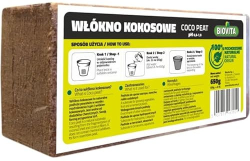 Kokosfaser Brikett Kokoserde Kokos Quellerde Anzuchterde Kokosstreu 650g 8-9L Kokos Ziegel gepresst