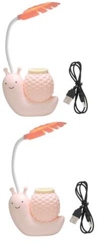 DOITOOL 2 Stk Schnecke Stifthalter Tischlampe Schreibtischlampe kinderzimmer lampen LED-Nachttischlampe dekorativer Stifthalter Augenschutz Tischlampe Tischleselampe Multifunktion Student