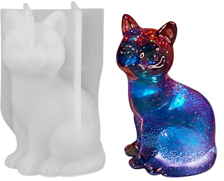 Silikonformen Gießformen Katze Kerzenformen zum Gießen Katze Silikonform Kerzen 3D Kätzchen Silikon Gießform Katze Gips Zum Gießen Silikonform Kerzenform Seifenform Epoxidharz Tiere Formen (A)