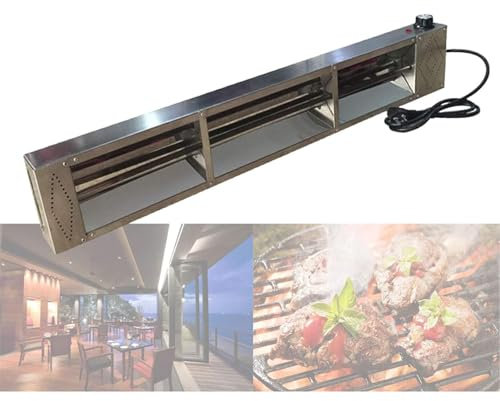 URJWAN LáMpara De Calor Comercial para Alimentos, LáMpara De Calor De Cocina para Alimentos, Calentador De Alimentos, Mantiene Calientes Los Alimentos Y Los Platos,Quartztube-60cm