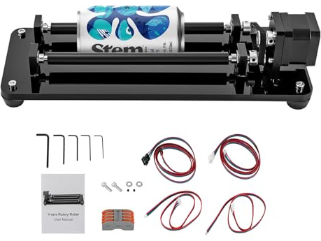 Laser Rotationswalze, Y-Axis Rotary Roller DIY, Breitenverstellung 3 Stufen, 0-30mm, Durchmesser 30-200mm, 360°-Drehung, für Edelstahl, Holz