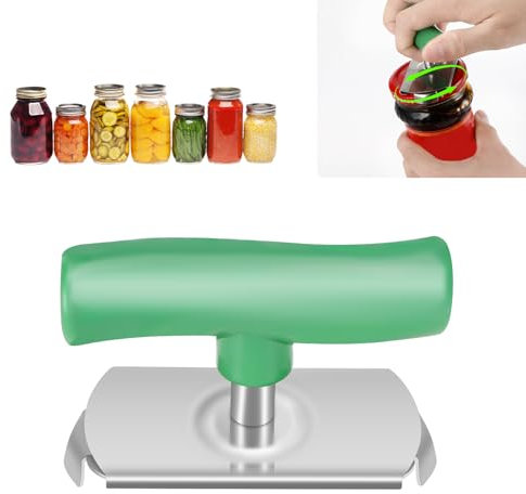 Auauraintt Acero inoxidable Effortless Abridor de tarros para artritis,abrelatas que ahorra mano de obra,abridor de tapa de rosca,Abrelatas para personas mayores,para familia,pícnics,negocios(verde)