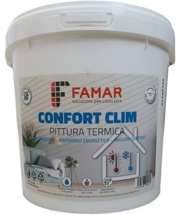 Idropittura Termica Anticondensa Termoisolante per interni - 5 L - Bianco - Pittura con microsfere di vetro antimuffa