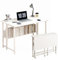 Taotigzu Folding Desk with Storage Shelf, Foldable Writing Study Desk for Small Spaces, Easy Assembly, White (White, 80 * 58)