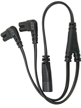 IEC320 C8 to Dual C7 Y Splitter, Male to 2 x Female 1 in 2 Out AC Power Splitter Extension Cable for LCD Monitor Desk Lamp