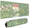 Joli tapis de souris rose vert XL 80 x 30 cm - Motif esthétique kawaii - Grand tapis de souris de jeu - Base en caoutchouc antidérapante - Bords cousus pour la maison et le bureau