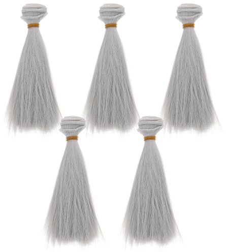 SHINEOFI Puppenperücke Mini Gerade Haare 15Cm Für DIY Puppen Basteln Reparatur Realistische Puppenhaar Frisur Zubehör