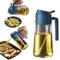 TrendPlain Pulverizador Aceite Spray 470ml - 2 en 1 Spray Aceite Cocina, Dispensadora para Freidora de Aire, Ensaladas, Vinagre y Accesorios Cocina - Marino