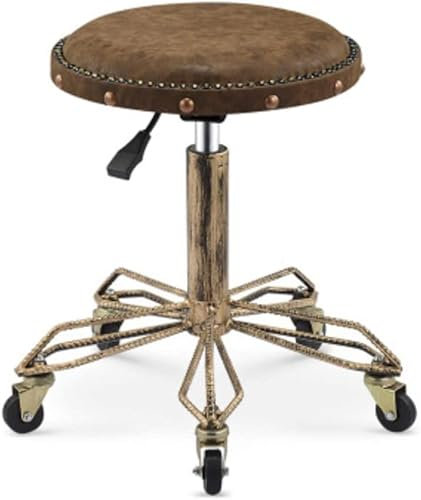 Professional Salon Rolling Stool with Wheels for Beauty Nail Barber Chair Height Adjustable Swivel Chair for Hair Stylist and Makeup Artists