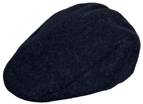 Dents Mens Fernworthy Abraham Moon Plain Tweed Flat Cap - Navy