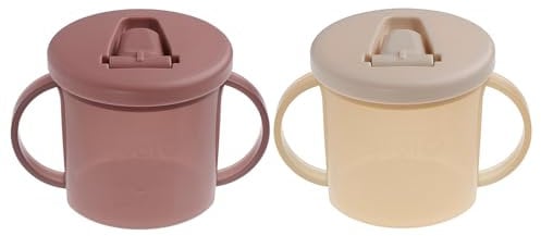 Vital Baby Hydrate Free Flow Cup 200ml 2pk, First Sippy Cup 4m+, Flip-Down Spout, BPA-Free, EarthSmart Biodegradable, Easy-Grip & Dishwasher Safe