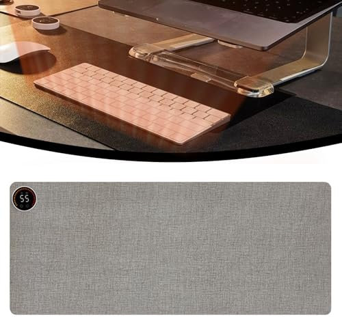 Heatka Desk Pad, Heatka Desk Hand Warmer, Heatka Desk Mat, 80 X 33 Cm Heated Desk Mat, 6 Heat Levels, Heatka Foot Warmer, Intelligent Temperature Control with Digital Display,for Home Office (Gray)