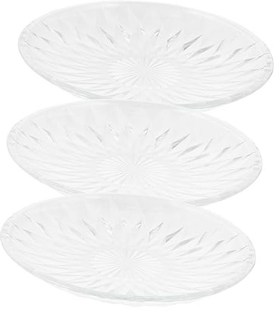 Cabilock 3pièces Lot De Assiettes Verre Transparentes Pour Collation Assiettes De Rangement Et Plateaux à Fruits