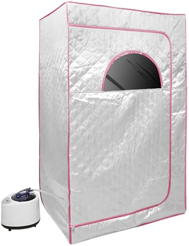 Casa sauna de vapor, sauna portátil, generador de vapor, SPA, sauna doméstica, sauna de vapor, máquina con tienda de sauna y temperatura de control remoto (A-100 x 80 x 170 cm, plata)