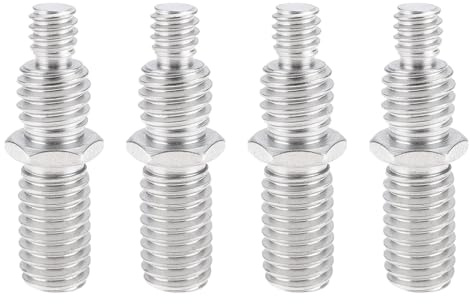 The Lord of the Tools 4pcs 1/4 to 3/8 Tripod Camera Conversion Screws for Lens Plate Key Head Light Stand Tripod Head Ball Head
