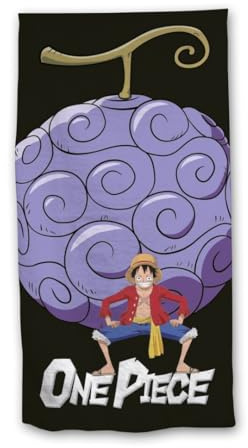 aymax One Piece Strandtuch Luffy und Dämonenfrucht, 70 x 140 cm, Polyester, Schwarz