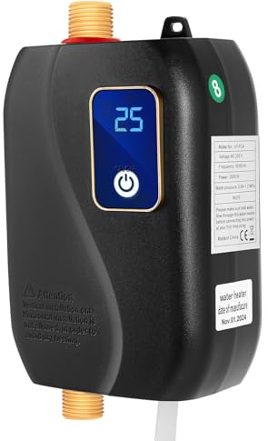 Durchlauferhitzer Klein 220v 3500w, Elektrische Durchlauferhitzer Küche Dusche Garten, Untertischboiler Mit Lcd-Digital-Temperaturanzeige, 25-50℃