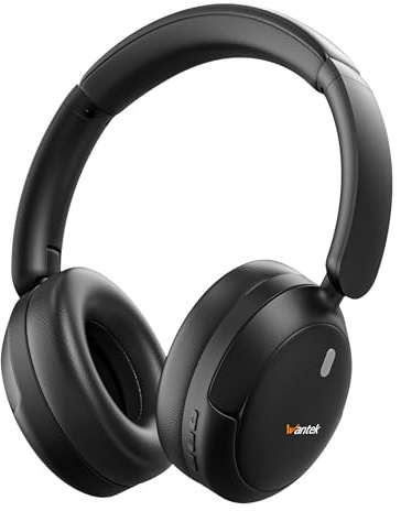 Wantek Cuffie On-Ear Wireless Bluetooth 5.3, Pieghevoli e Leggere, con Microfono, Connessione Multipoint, 55 Ore Autonomia, Ricarica Rapida, Cuffie Senza Fili per PC/Smartphone/Tablet - Nero