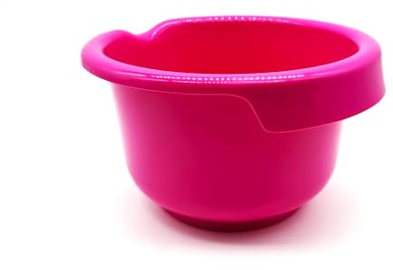 Rührschüssel 2,5 Liter Backschüssel Teigschüssel Salatschüssel Schüssel Bowl Plastikgeschirr Kunststoffschüssel, Farbe fuchsia, Mehrweggeschirr