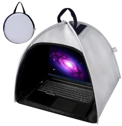 Laptop Sun Shade For Working Outside, Foldable Laptop Tent, Portable Outdoor Privacy Shield Fits 13-16 Inch Laptops