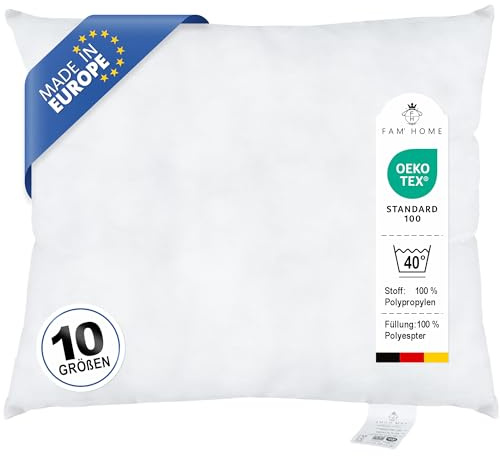 FAM Home Kissenfüllung 50x60 cm 1er Sofakissen Dekokissen 580g | Ideal als Innenkissen & Füllkissen für Zierkissen: Mittelfest, hypoallergen und maschinenwaschbar. Perfekte Form für Bezüge.