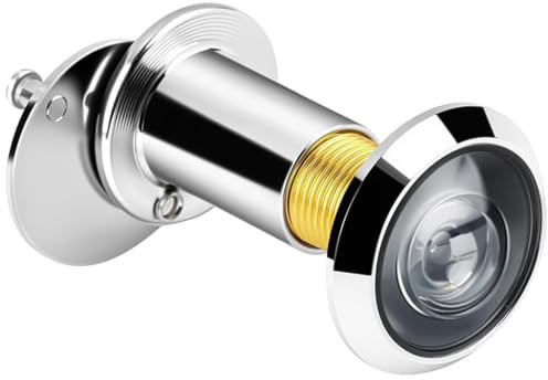 Lethra Door Viewer Peephole, 200° Wide Angle Security Spy Hole with Privacy Cover and Real Glass Lens, Door Viewer for 35-55mm Thick Front Doors Home Office Hotel Security, Silver