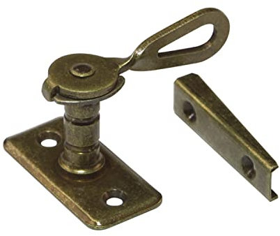Amig - Aldabilla Tipo San Sebastián para Contraventanas Mod.12-50 x 25 x 25 mm - Cierre Interior para Reducir Ruidos y Corrientes de Aire - De Acero con Acabado Cuero - Tirafondos incluidos