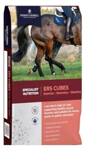 Dodson & Horrell ERS Cubes, 20 kg | Low-starch, high-oil performance cubes with amino acids, vitamin E and antioxidants to support muscle and gastric function.