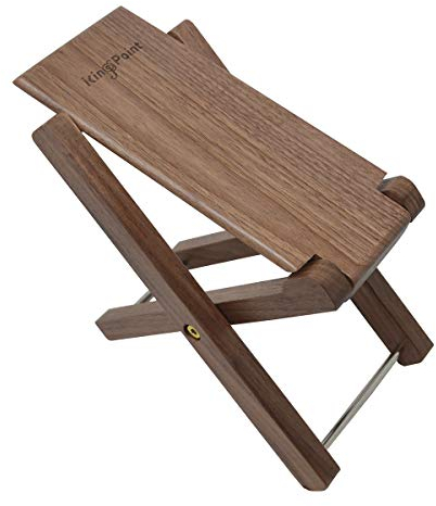 KingPoint Repose-pieds pliable en bois massif pour guitare - 4 niveaux de hauteur réglables - Noir
