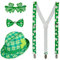 com-four® Leprechaun, Kobold Kostüme zum St. Patricks Day - Outfits und Accessoires für das grüne, irische Fest - Für Fasching, Fastnacht, Karneval, Parade, Motto-Party, Irish Pub (04-teilig - Set01)