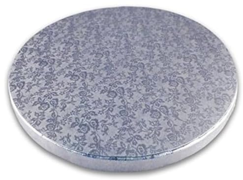 Jacobi Decor Cake Company Tortenplatte rund 600 mm Ø | Cake Board rund | auch für dicke und mehrstöckige Torten | hochwertige silber Alukaschierung | 10mm dick, 1 Stück